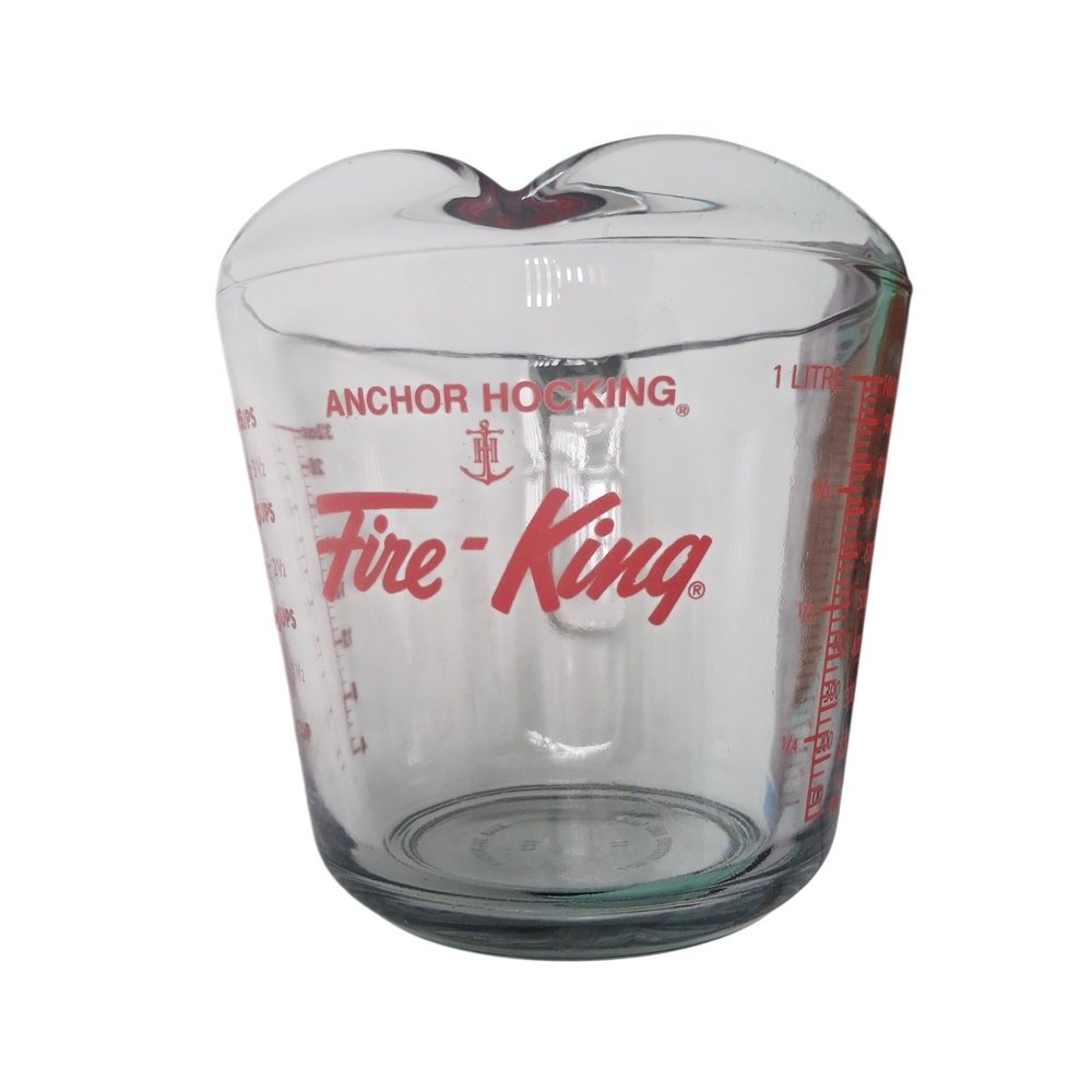 Anchor Hocking Fire King Clear Glass Measuring Cup with Red Markings - Picture 2 of 2